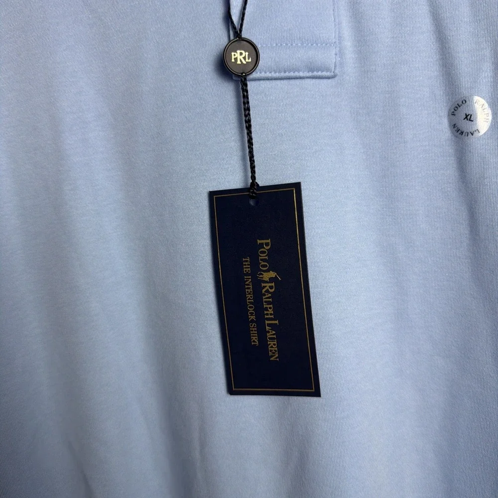 Polo Ralph Lauren Polo Shirt Interlock XL Blue Custom Slim Fit New NWT Casual